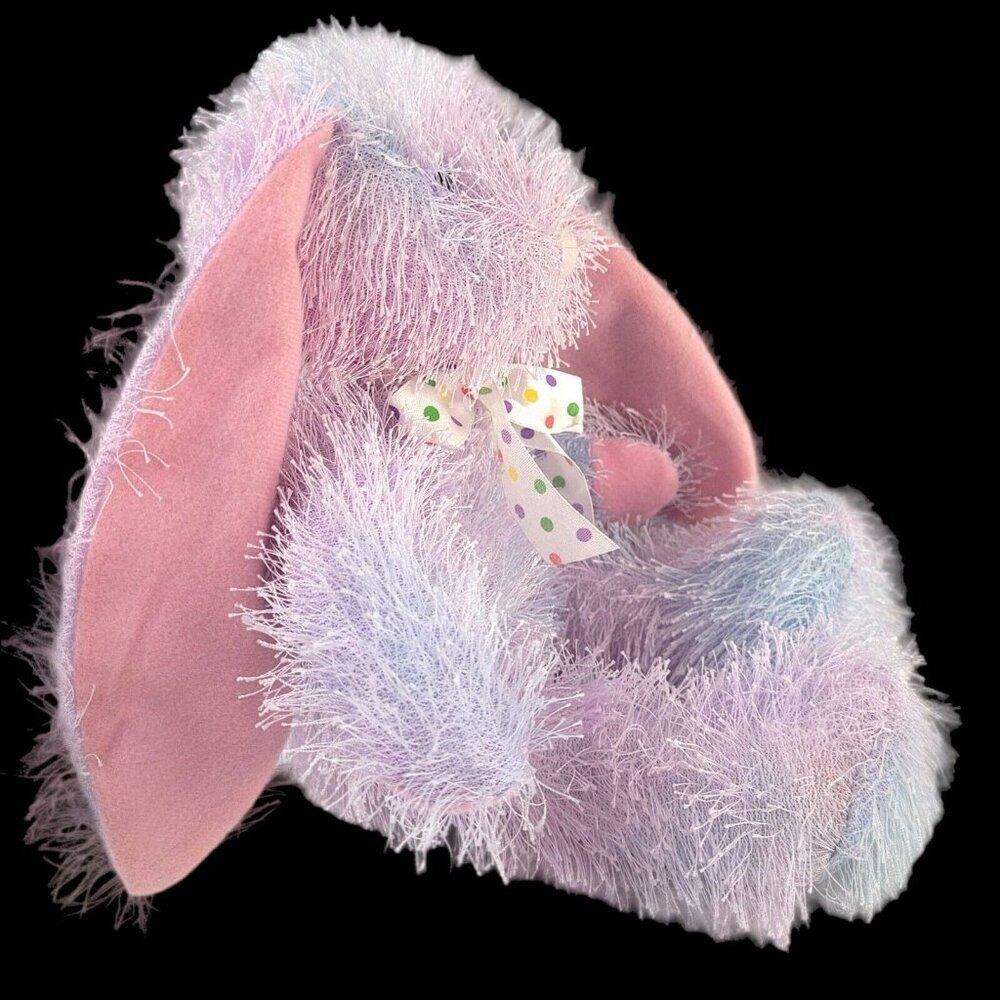 PLUSH APPEAL Bunny Rabbit 12" Pink Blue Eyelash-Yarn Long Ears Stuffed Easter - Picture 3 of 8